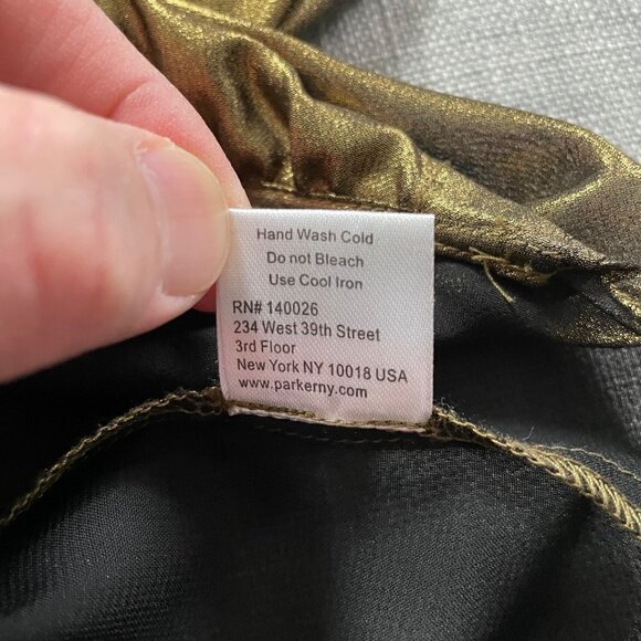 Parker Gold Metallic Draped Sleeveless Wrap Top Women's Size XS Holiday Party - Picture 5 of 7